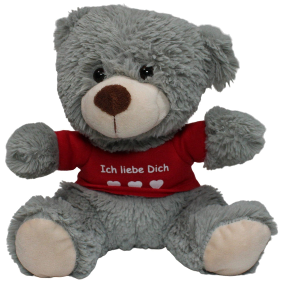 123000017763 TE - Importe Grauer Teddybär mit Shirt "Ich liebe Dich" Kuscheltier Kumpel Leo 29cm ebay - stofftiere Gebraucht