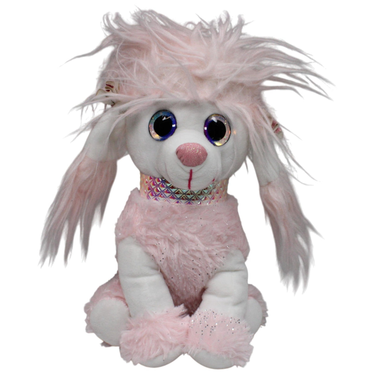 123000017783 Amek Rosa - weißer Pudel mit Glitzer - Halsband Kuscheltier Kumpel Leo 25cm ebay - stofftiere Gebraucht