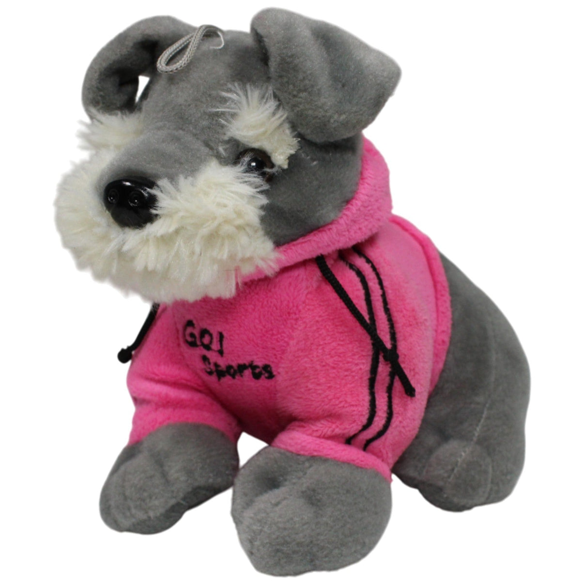 123000017801 Rasehorn Grauer Schnauzer mit pinkem Hoodie "Go ! Sports" Kuscheltier Kumpel Leo 18cm Beige ebay - stofftiere