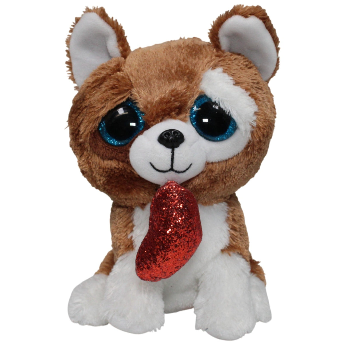 123000017807 TY Hund Smootches mit Herz Kuscheltier Kumpel Leo 17cm 2017 Braun