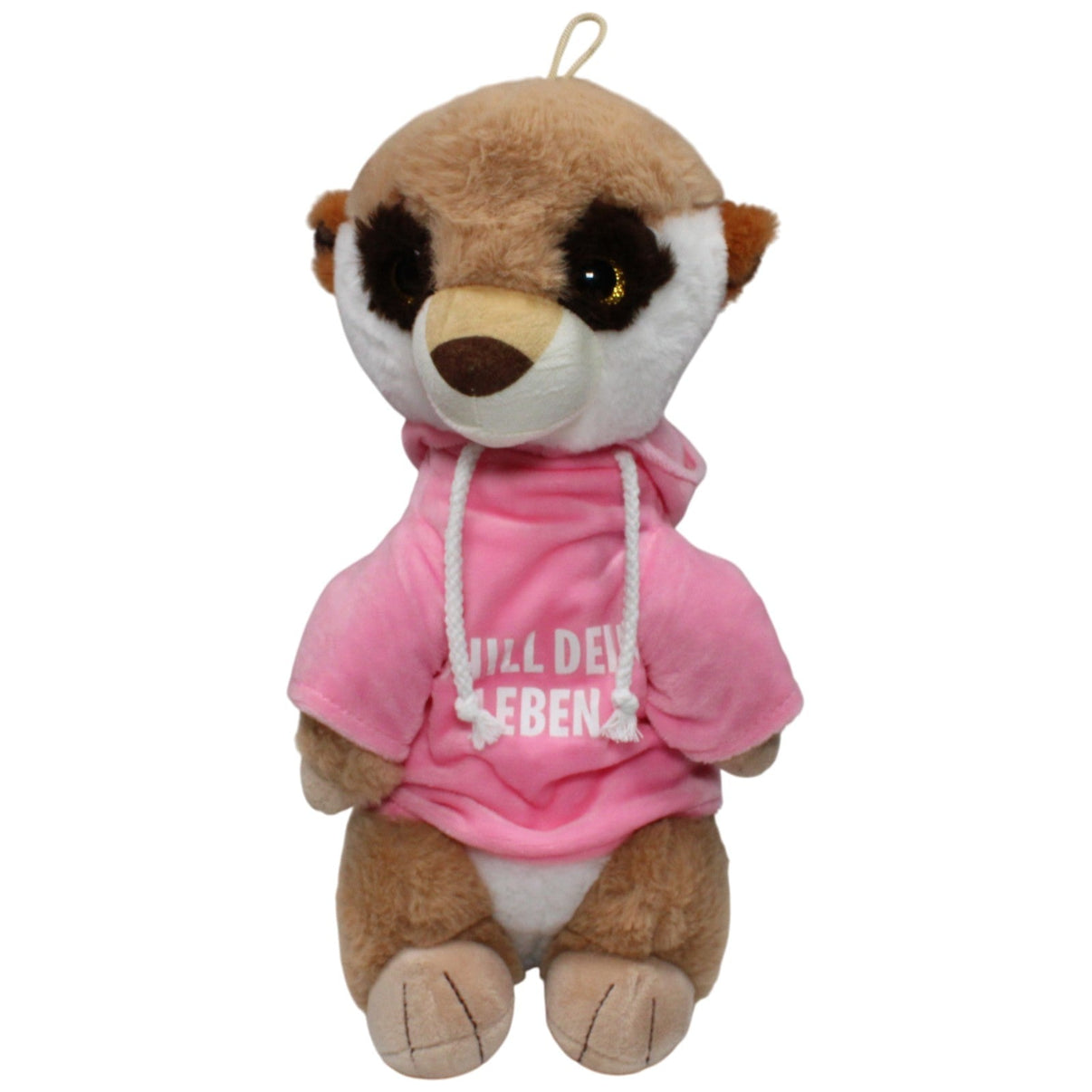123000017815 FLOTI Flos Toys, Erdmännchen mit rosa Hoodie "CHILL DEIN LEBEN" Kuscheltier Kumpel Leo 35cm Beige ebay - 20 - stofftiere