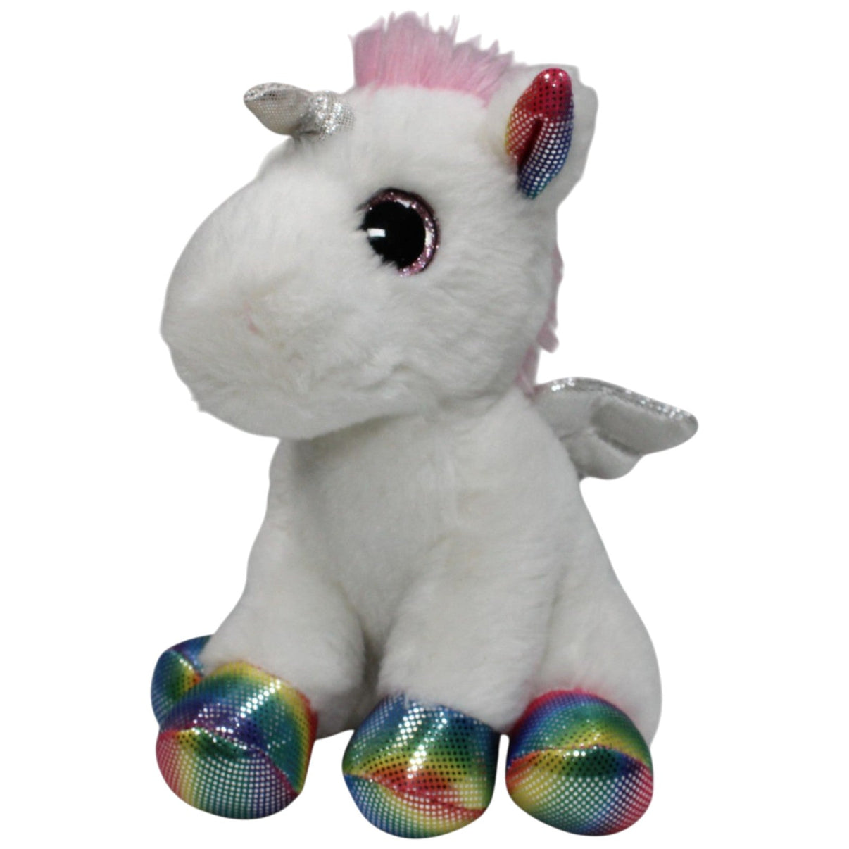 123000017829 Aurora Sparkle Tales, weißes Geflügeltes Einhorn mit Regenbogen - Hufen Kuscheltier Kumpel Leo 18cm ebay - stofftiere Gebraucht