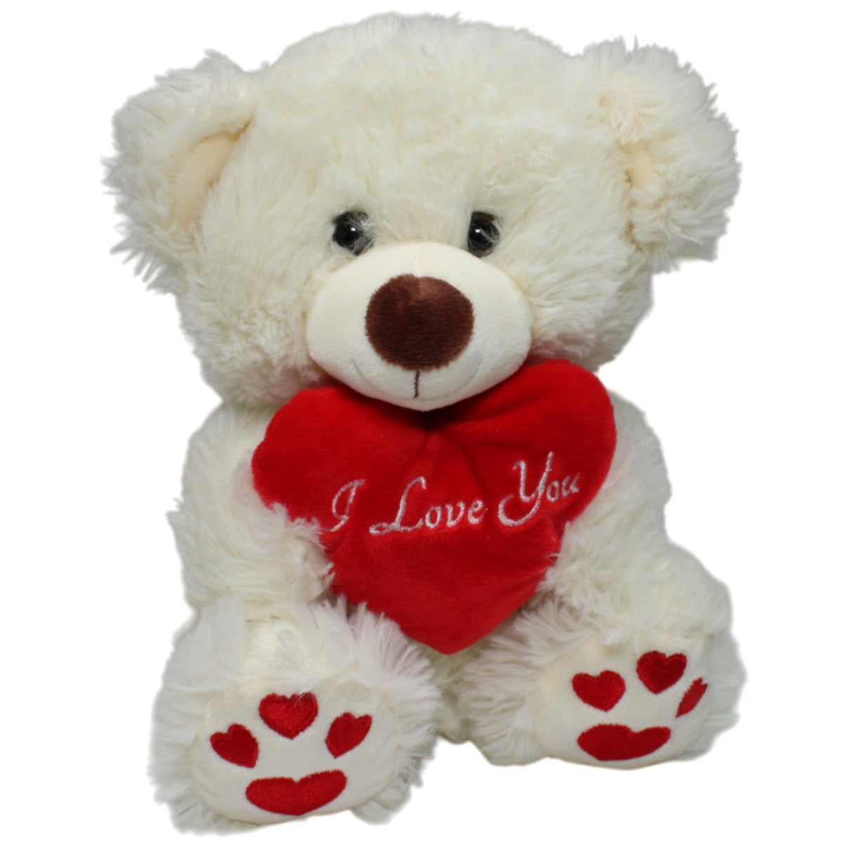 123000017856 Dealz Weißer Teddy mit Herz "I Love You", sitzend Kuscheltier Kumpel Leo 25cm ebay - stofftiere Gebraucht