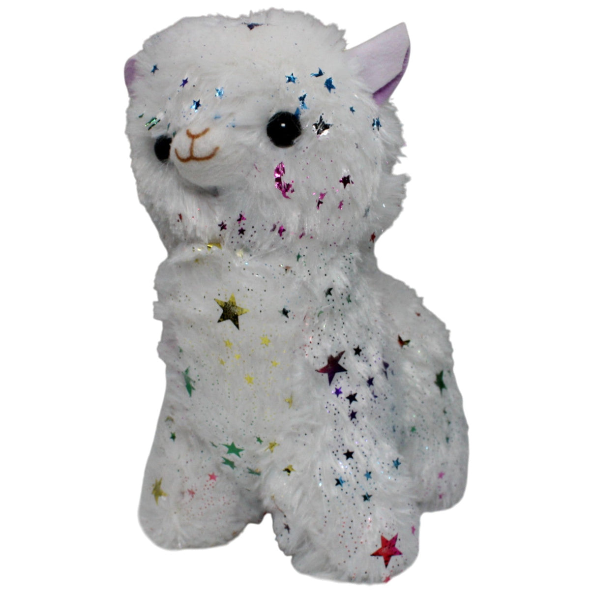 123000017916 Morgenroth Weiße Alpaka mit bunten Glitzersternen Kuscheltier Kumpel Leo 22cm Alpaka ebay - stofftiere