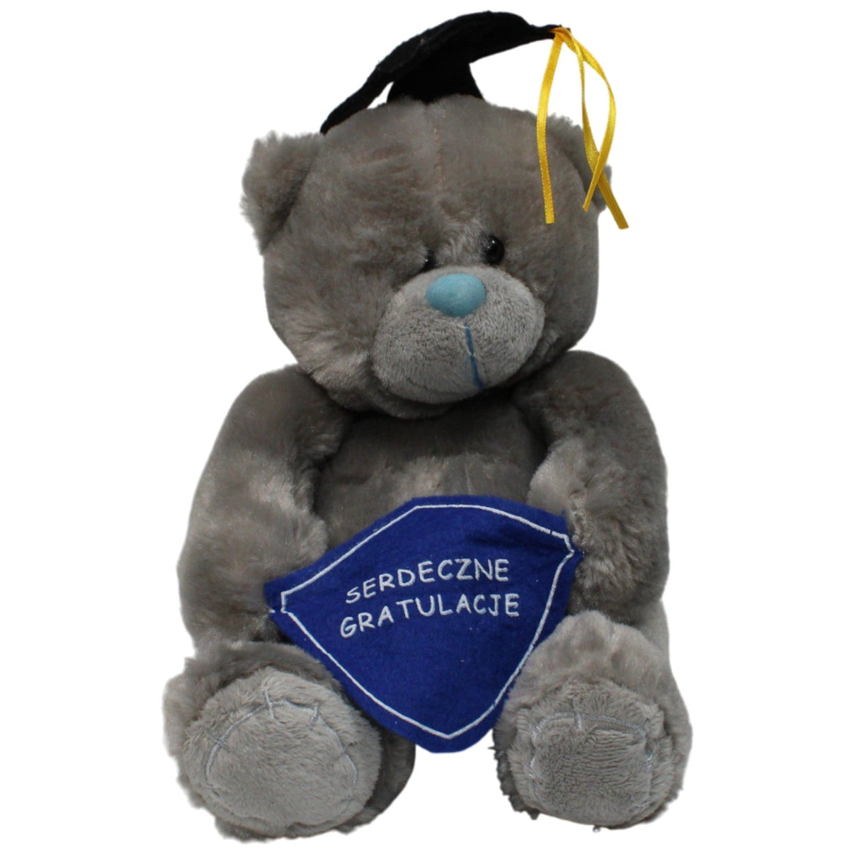 123000017939 SUN - DAY Grauer Teddybär mit Absolventen - Hut "SERDECZNE GRATULACJE" Kuscheltier Kumpel Leo 25cm Blau ebay - stofftiere