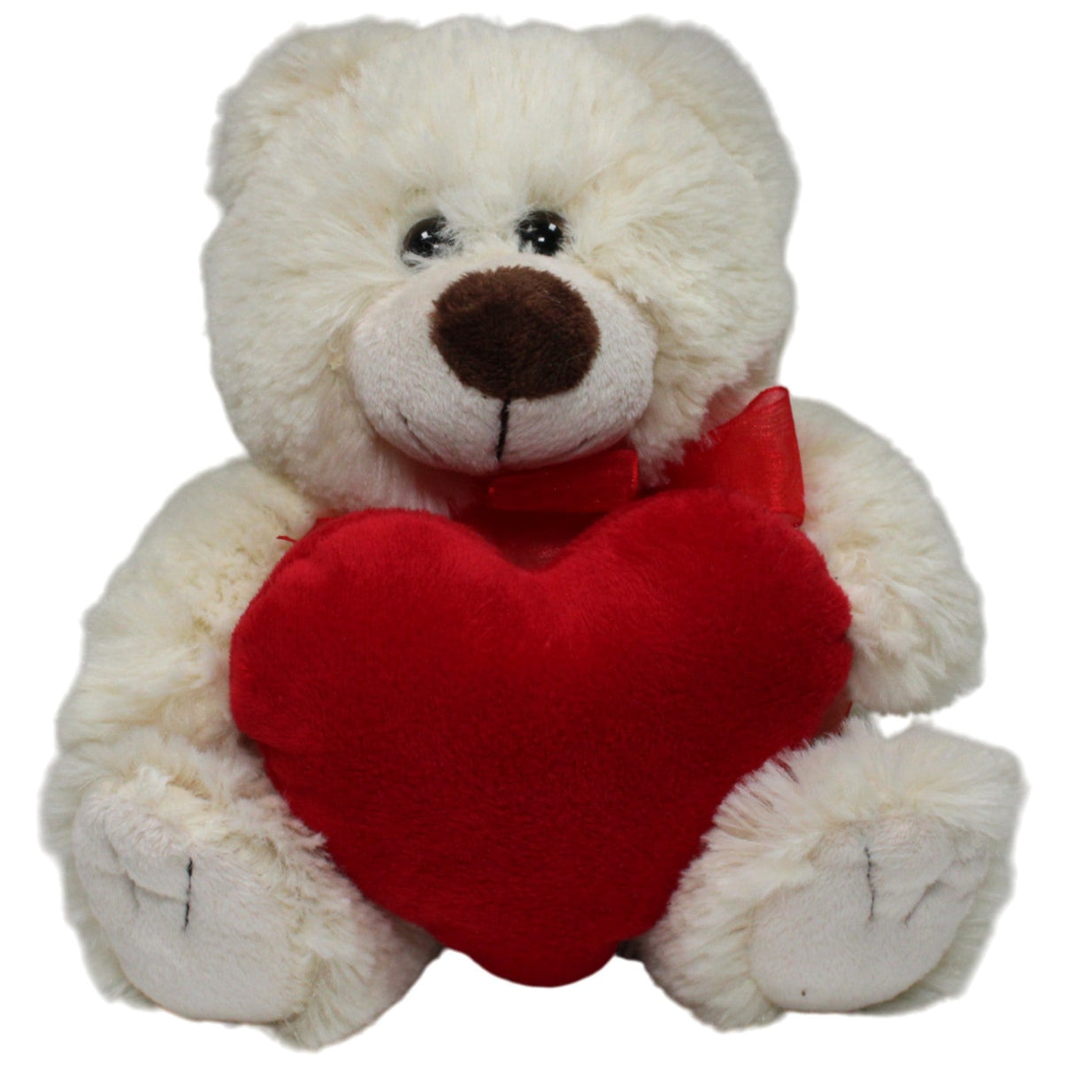 123000017963 Trendy Plüsch Teddybär mit Schleife und Herz, sitzend Kuscheltier Kumpel Leo 19cm Beige ebay - stofftiere