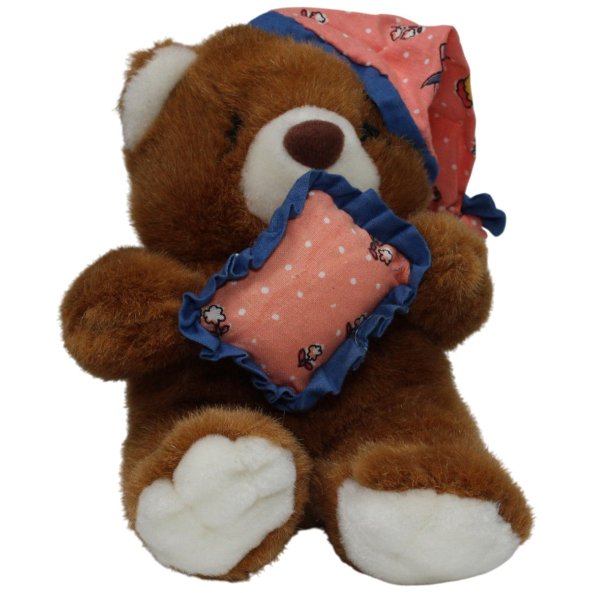 123000017991 Simba Super Toys, süßer Bär mit Zipfelmütze & Kissen Kuscheltier Kumpel Leo 20cm Braun Bär