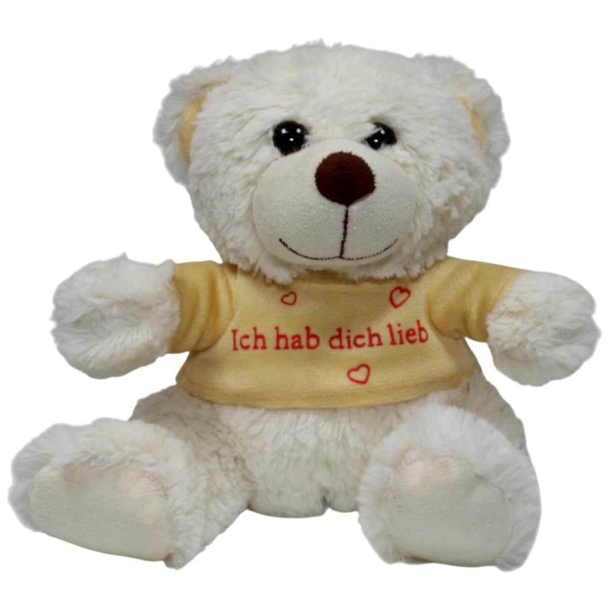 123000017997 TEDI Kuschel - Freunde, weißer Teddybär mit Shirt "Ich hab dich lieb" Kuscheltier Kumpel Leo 18cm ebay - stofftiere Gebraucht