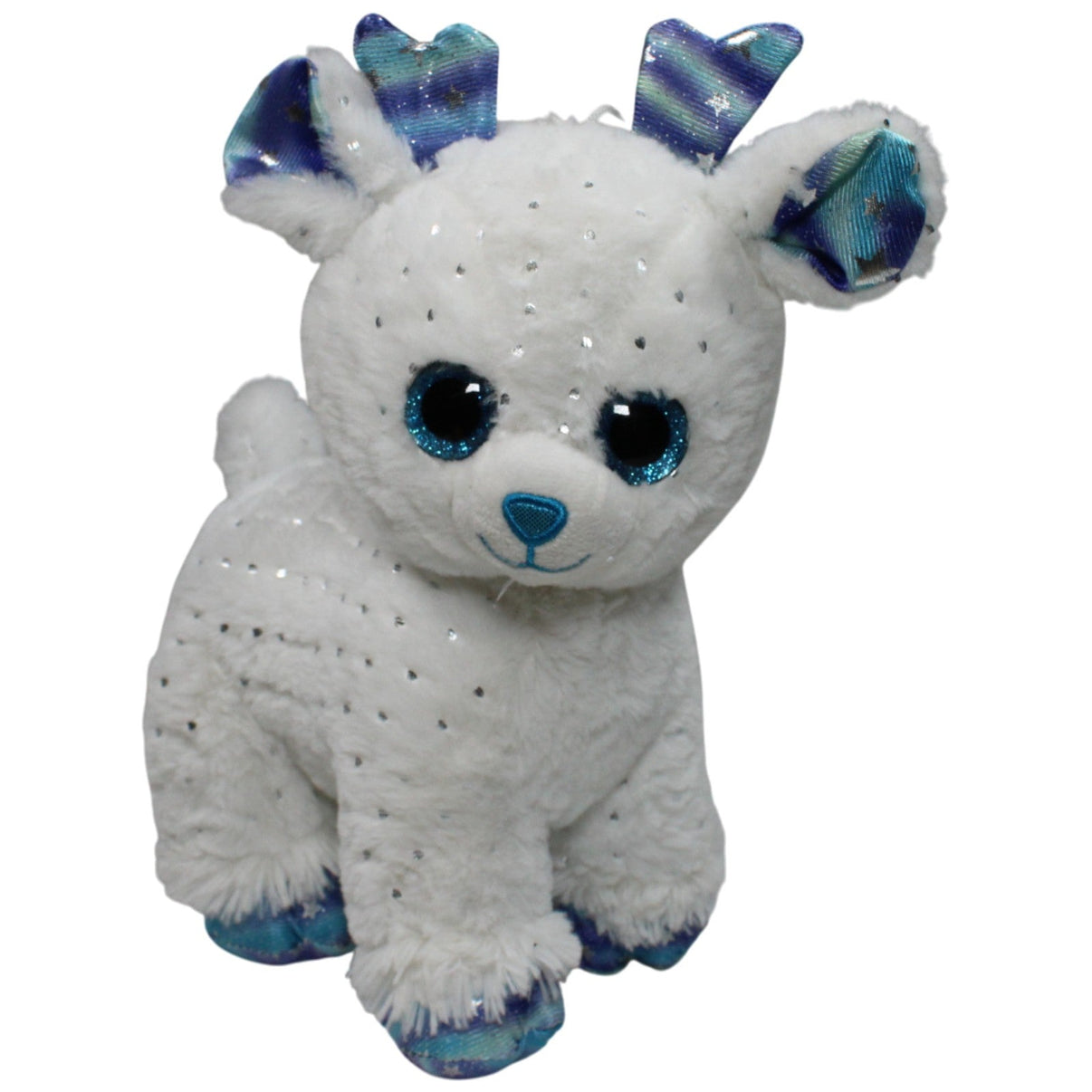 123000018076 Morgenroth Weißes Rentierbaby mit Glitzer Kuscheltier Kumpel Leo 25cm Blau ebay - stofftiere