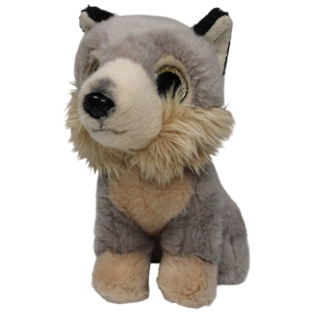 123000018093 Petjes World Hübscher Wolf mit Glitzeraugen, sitzend Kuscheltier Kumpel Leo 20cm Beige ebay - stofftiere