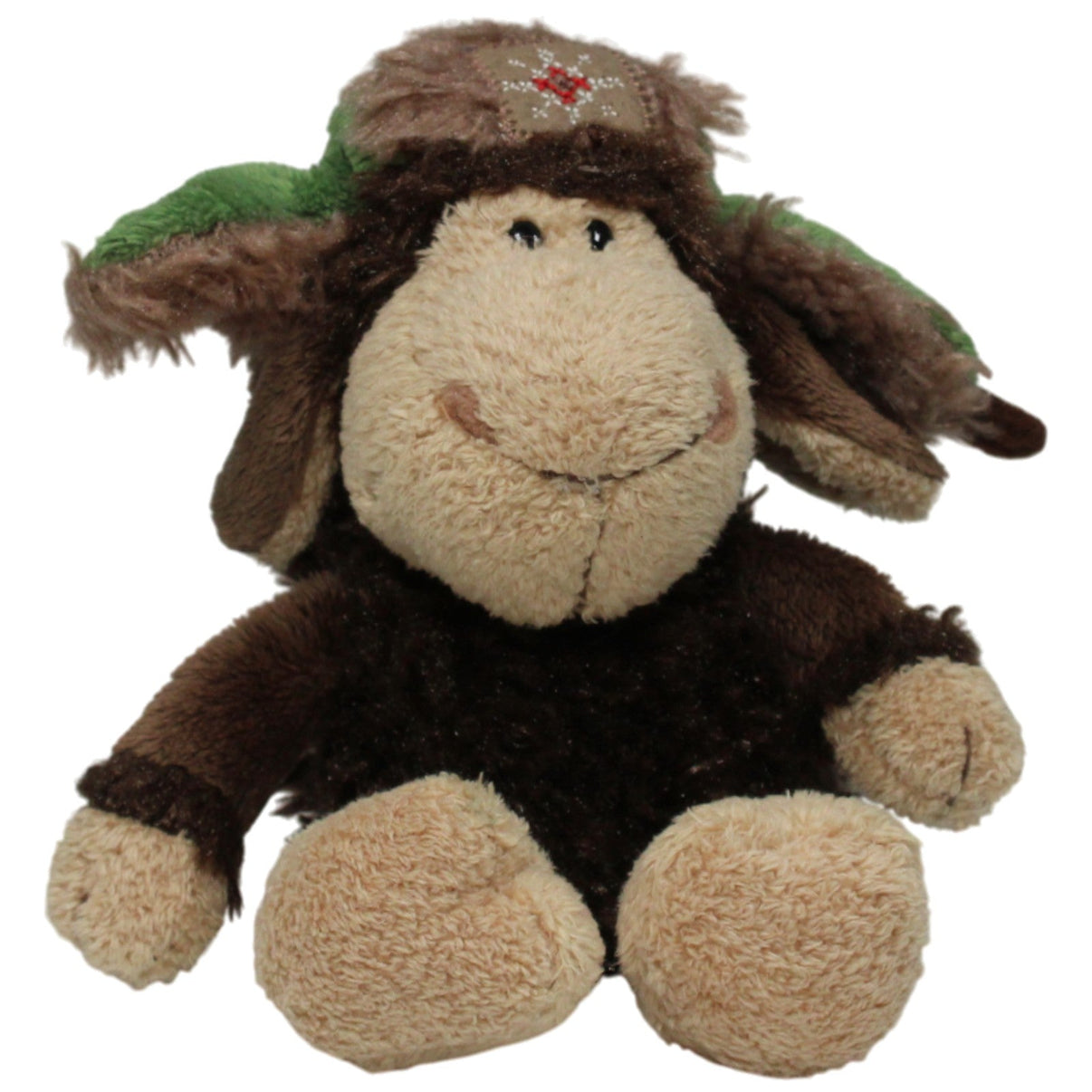 123000018174 NICI Kleines Schaf mit Mütze, Jolly Sven Kuscheltier Kumpel Leo 15cm Beige Braun
