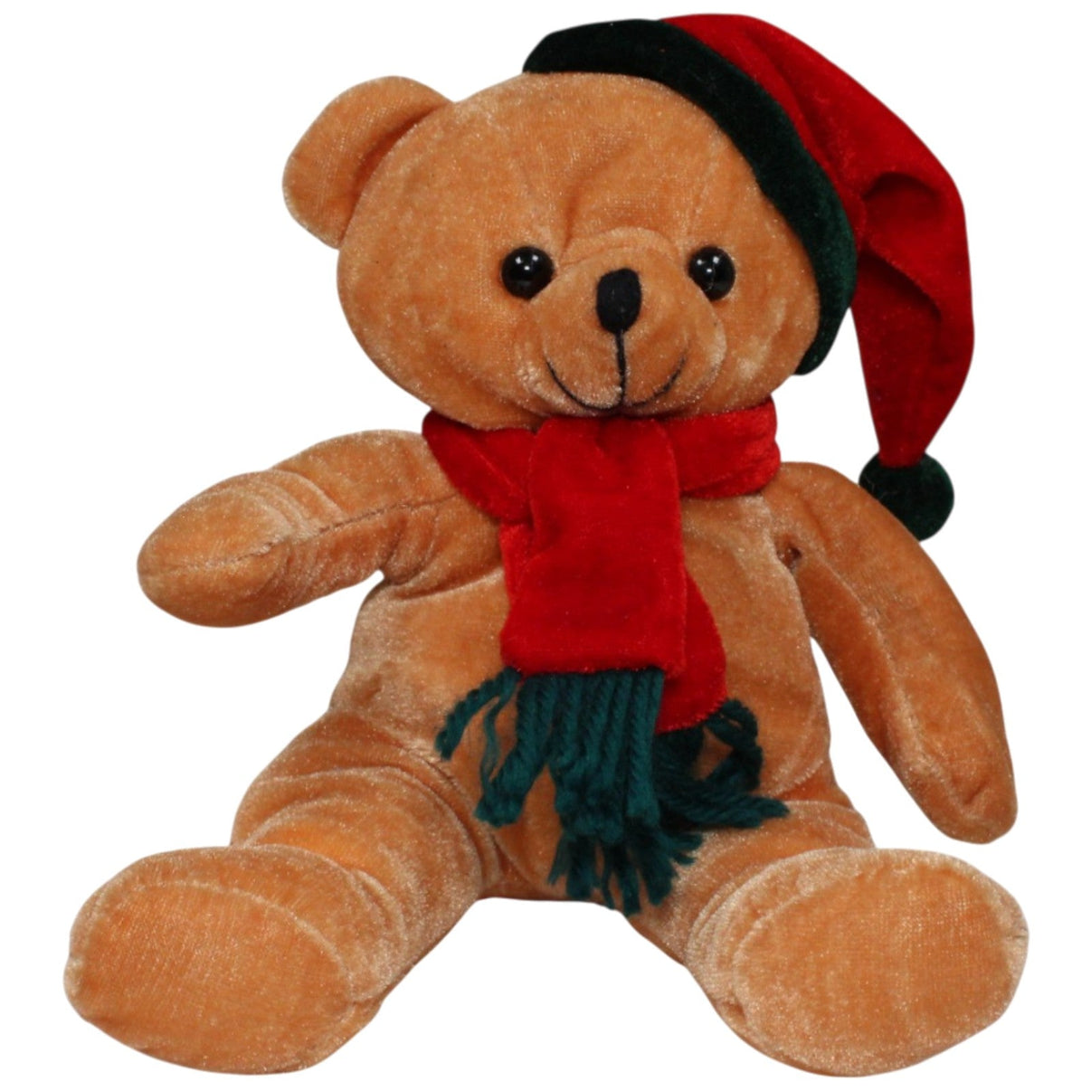 123000018193 Rojek Teddy mit roter Zipfelmütze & Schal, sitzend Kuscheltier Kumpel Leo 25cm Braun ebay - stofftiere
