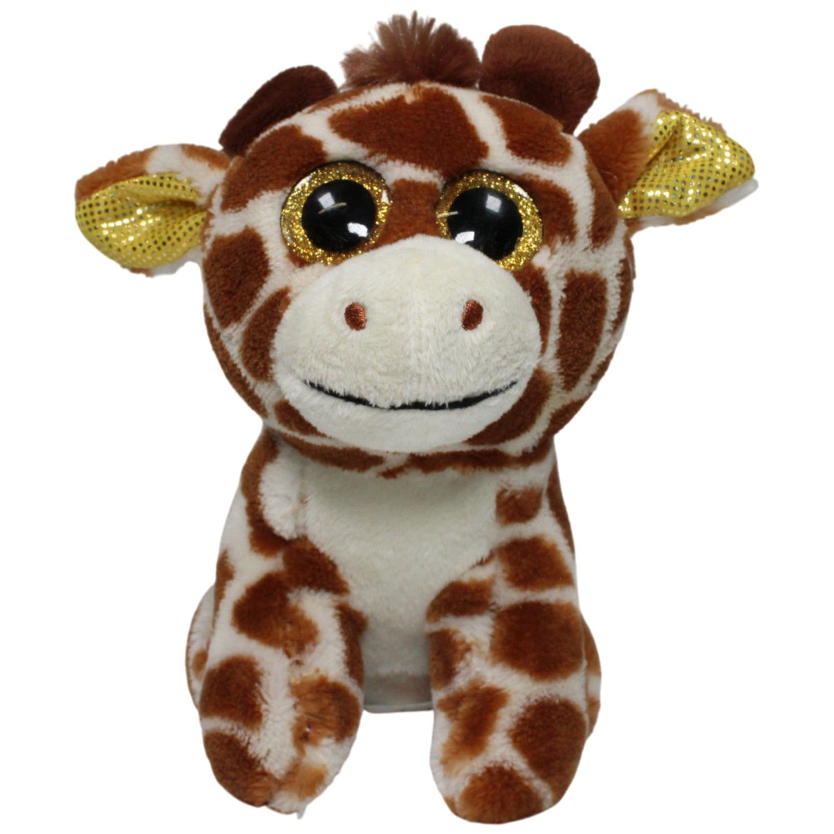 123000018364 Trötsch Verlag Giraffe mit gelben Glitzer - Ohren und Glitzer - Augen Kuscheltier Kumpel Leo 18cm Beige Braun