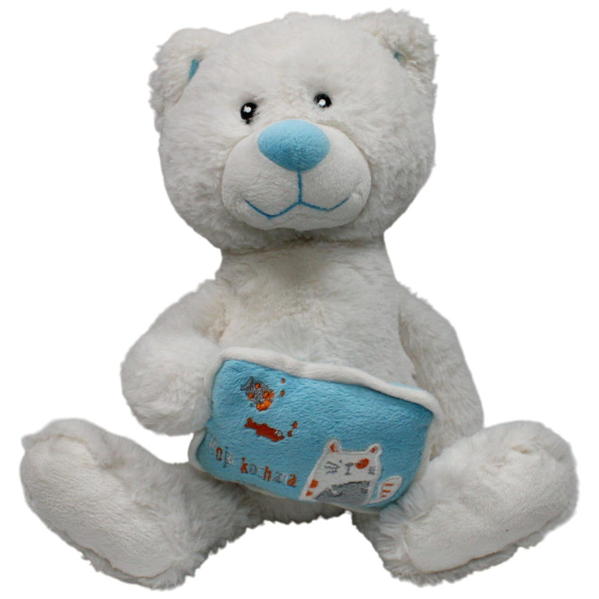 123000018368 Elefun Weiße Schlenker - Katze mit Kissen Kuscheltier Kumpel Leo 38cm Blau ebay - stofftiere