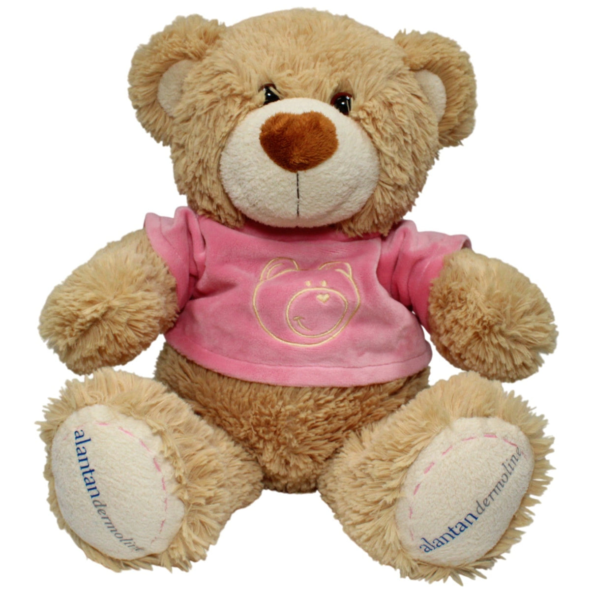 123000018409 Smiki alantan dermoline, XL Teddybär mit rosa Pullover Kuscheltier Kumpel Leo 43cm _GREEN WEEK_ Beige