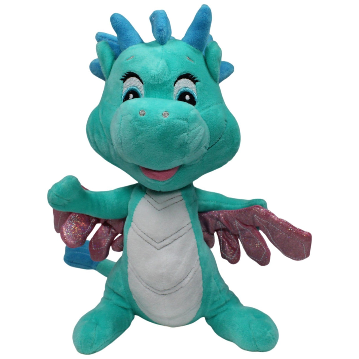 123000018495 Simba Safiras Glitzerflügel, türkiser Drache Kuscheltier Kumpel Leo 30cm _GREEN WEEK_ Blau