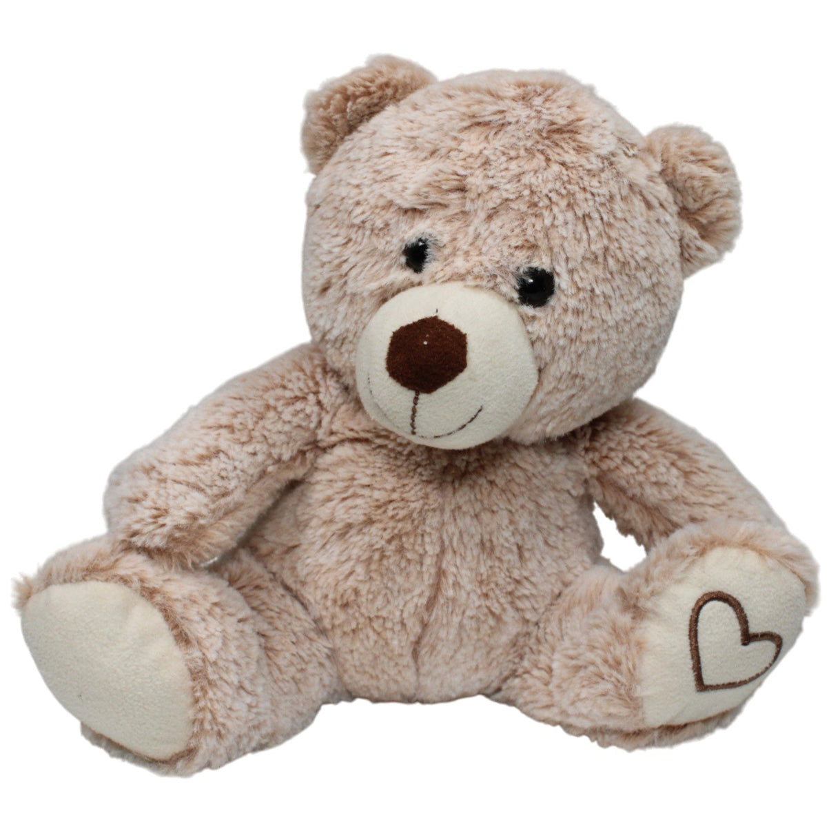 123000018539 TEDI Kuschel - Freunde, Teddy mit Herz auf dem Fuß Kuscheltier Kumpel Leo 25cm _GREEN WEEK_ Braun