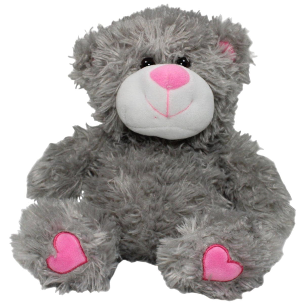 123000018638 Morgenroth Zotteliger grauer Teddybär mit Herzen auf den Füßen Kuscheltier Kumpel Leo 33cm _GREEN WEEK_ ebay - stofftiere