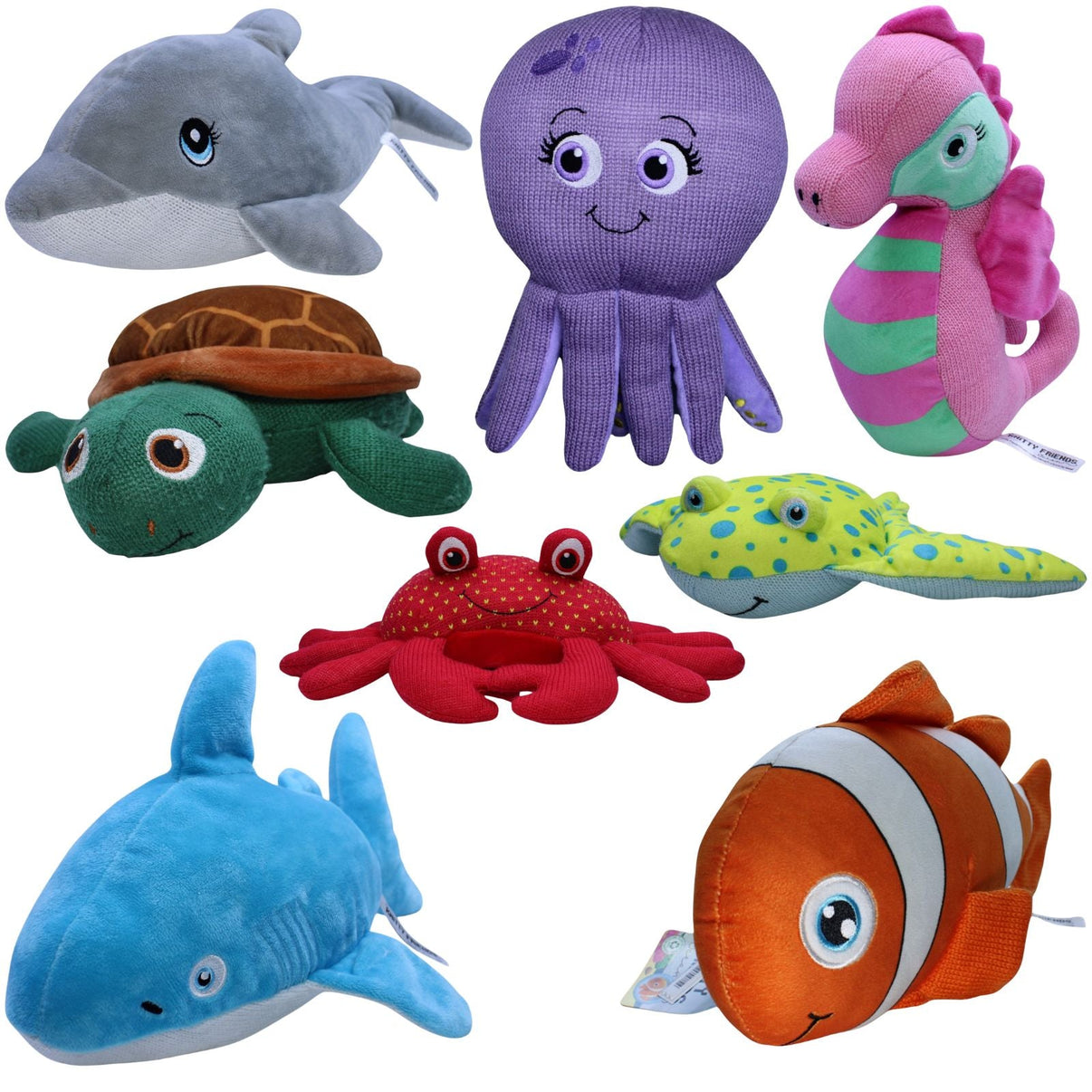 123000018752 Boost Collectibles Knitty Friends Ocean, Komplettset Kuscheltier Kumpel Leo 26cm 37cm Blau