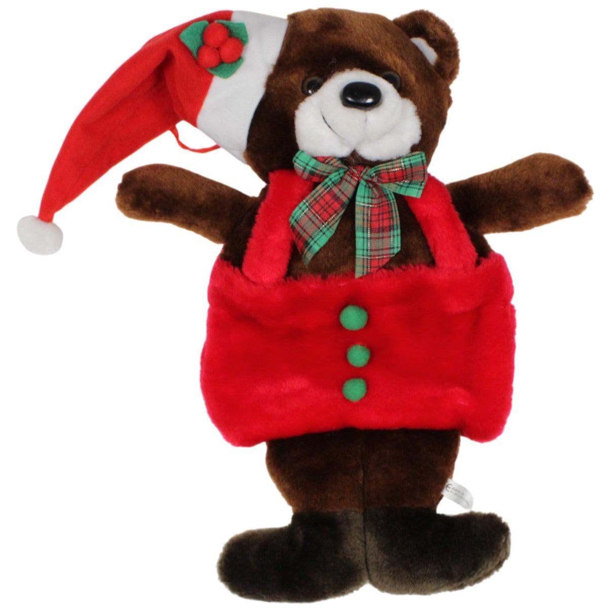 123000018810 Bauelemente Kusterer Süßer Weihnachtsbär zum Befüllen Kuscheltier Kumpel Leo 35cm _Vintage_ Braun