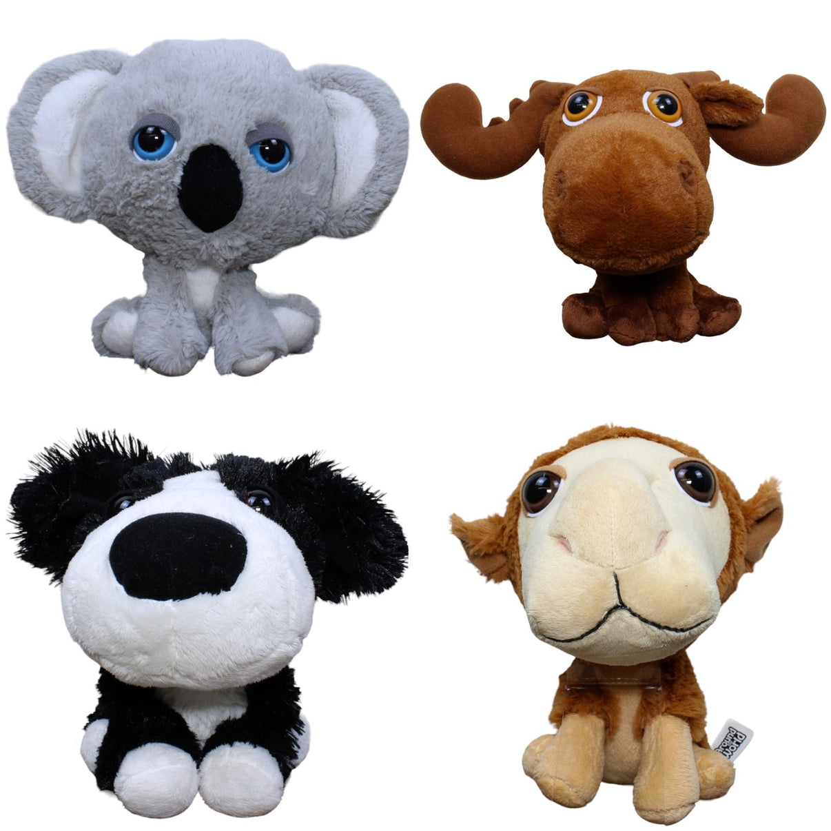 123000018819 TCC Global Big Headz, Vier Tiere – Vier Kontinente Kuscheltier Kumpel Leo 20cm 25cm Beige