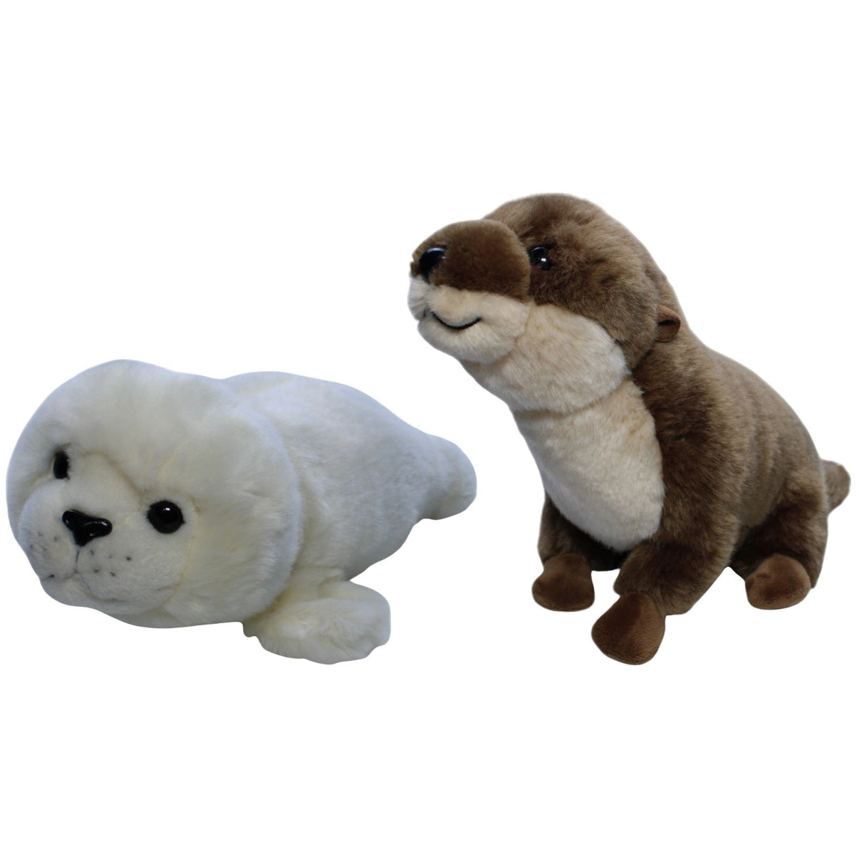 123000018829 Bon Ton Toys WWF Wasserwelt Doppelpack Kuscheltier Kumpel Leo 30cm Beige Braun