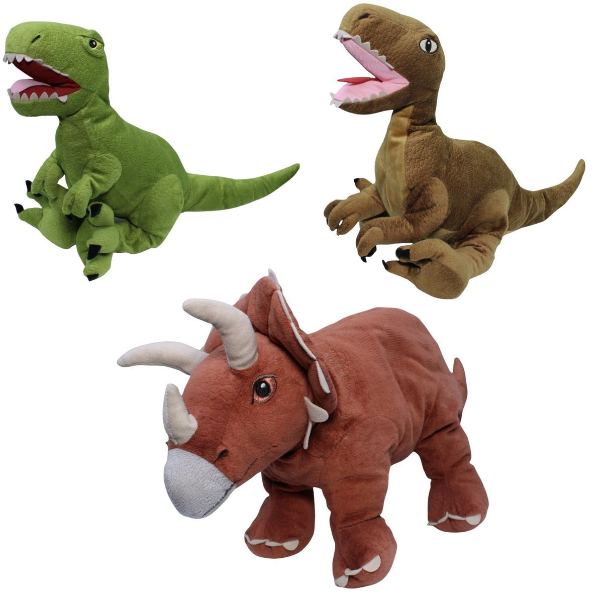 123000018831 IKEA Dinosaurier JÄTTELIK, 3er - Set Kuscheltier Kumpel Leo 35cm 46cm Braun
