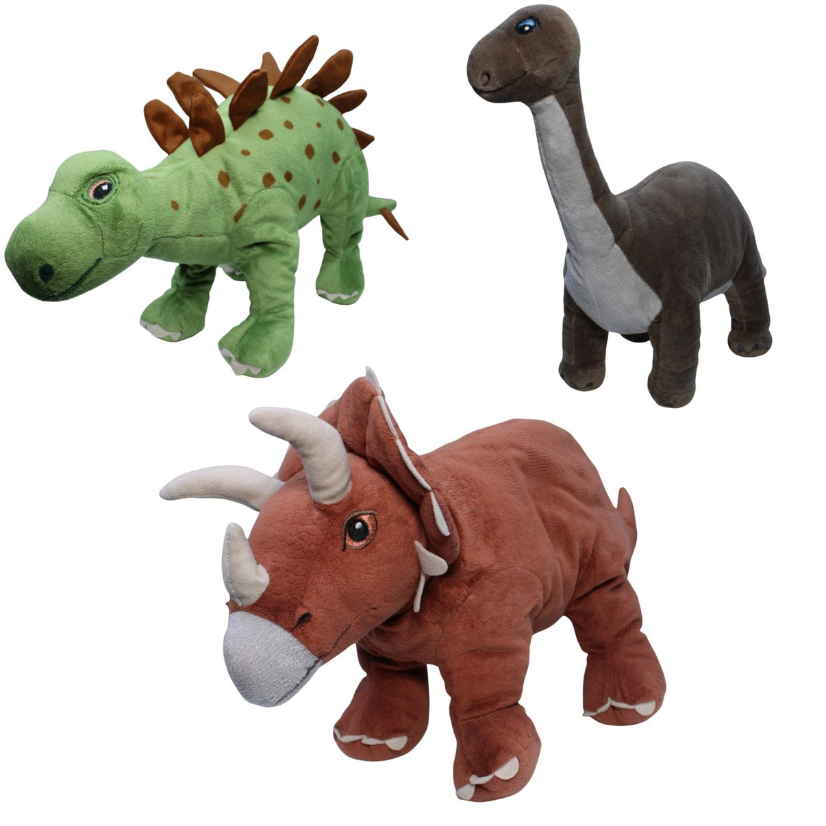 123000018832 IKEA Dinosaurier JÄTTELIK, 3er - Set Kuscheltier Kumpel Leo 46cm 55cm Braun