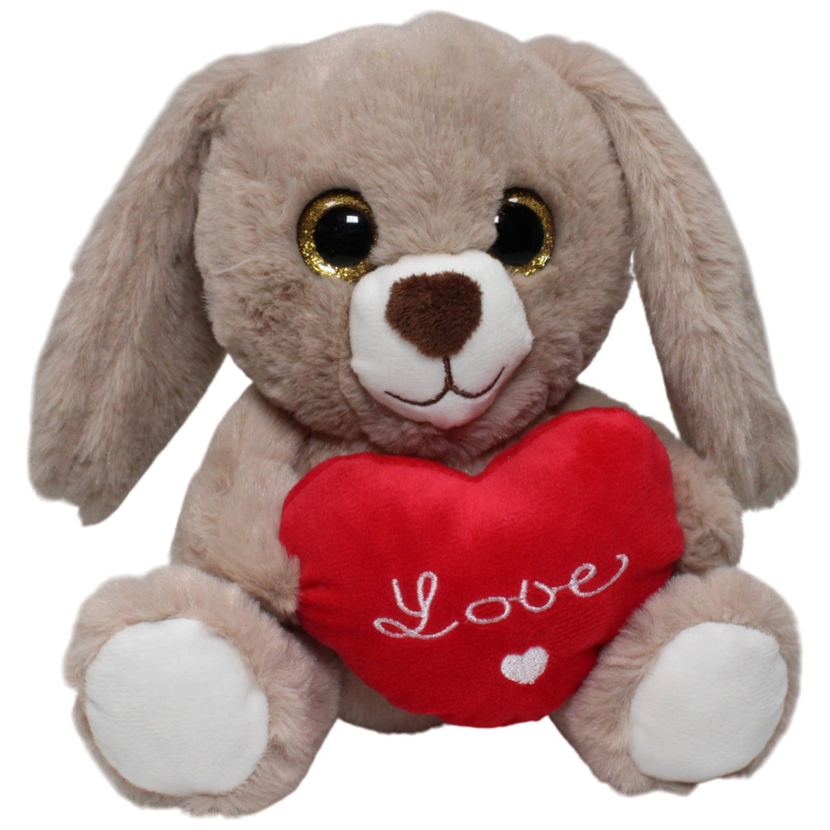 123000018890 Delta - Sport LIVARNO home, Hase mit langen Ohren und Herz "Love" Kuscheltier Kumpel Leo 23cm Beige Braun