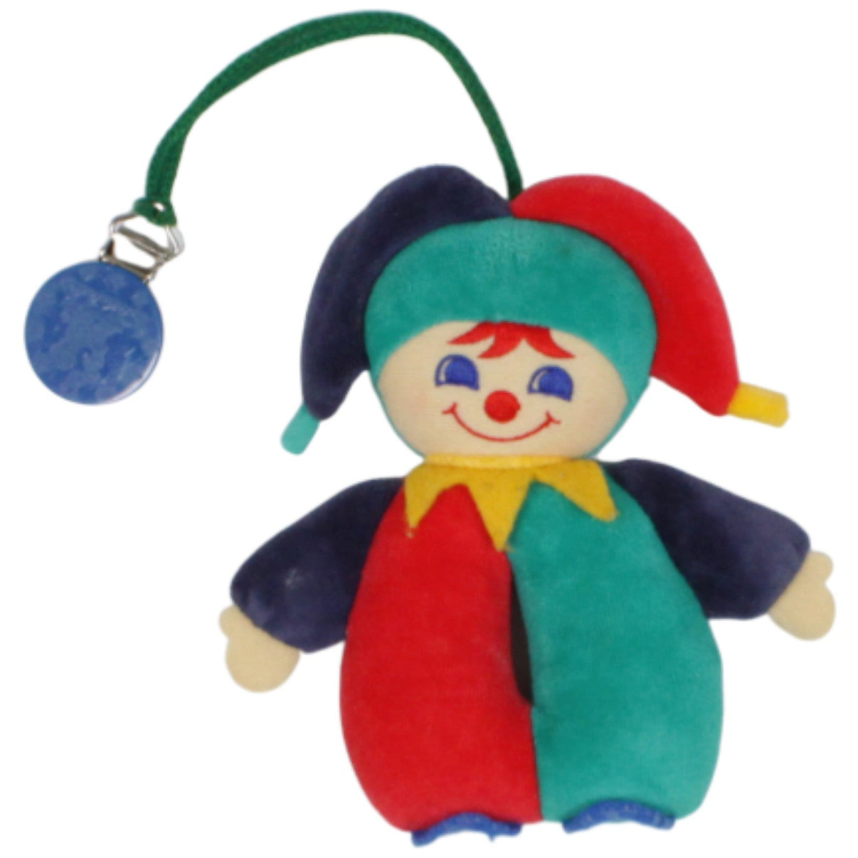123000018896 Sterntaler Harlekin mit Schnullerclip Spielfigur mit Rassel Kumpel Leo 15cm _Vintage_ Blau
