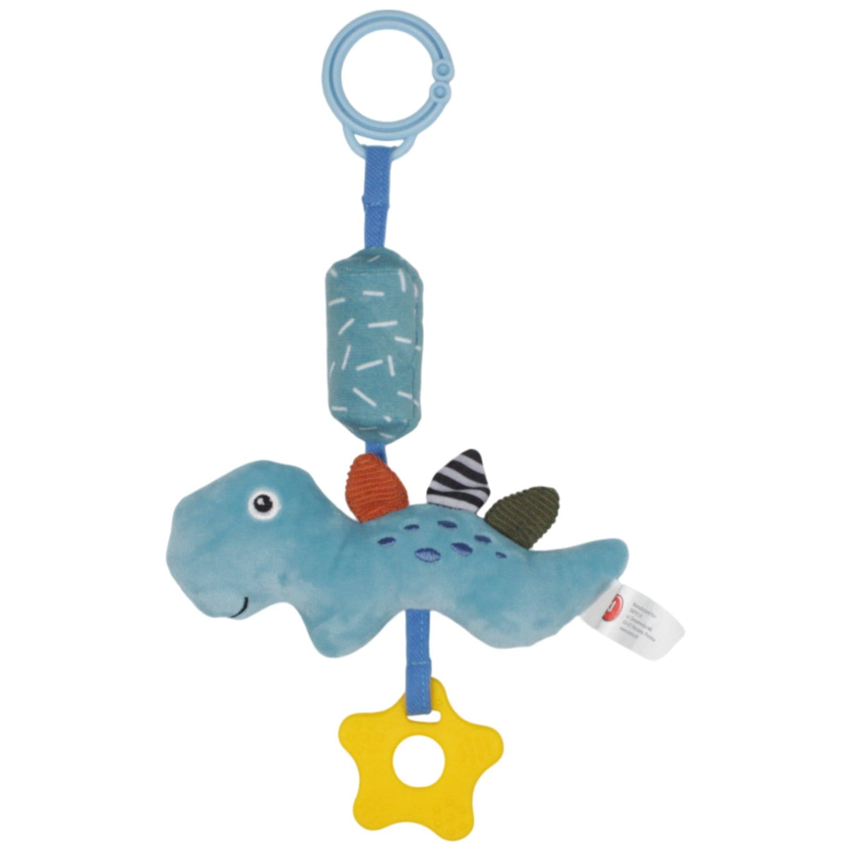 123000018927 Smiki Blauer Dino mit Beißring Rassel Kumpel Leo 18cm Blau Dinosaurier