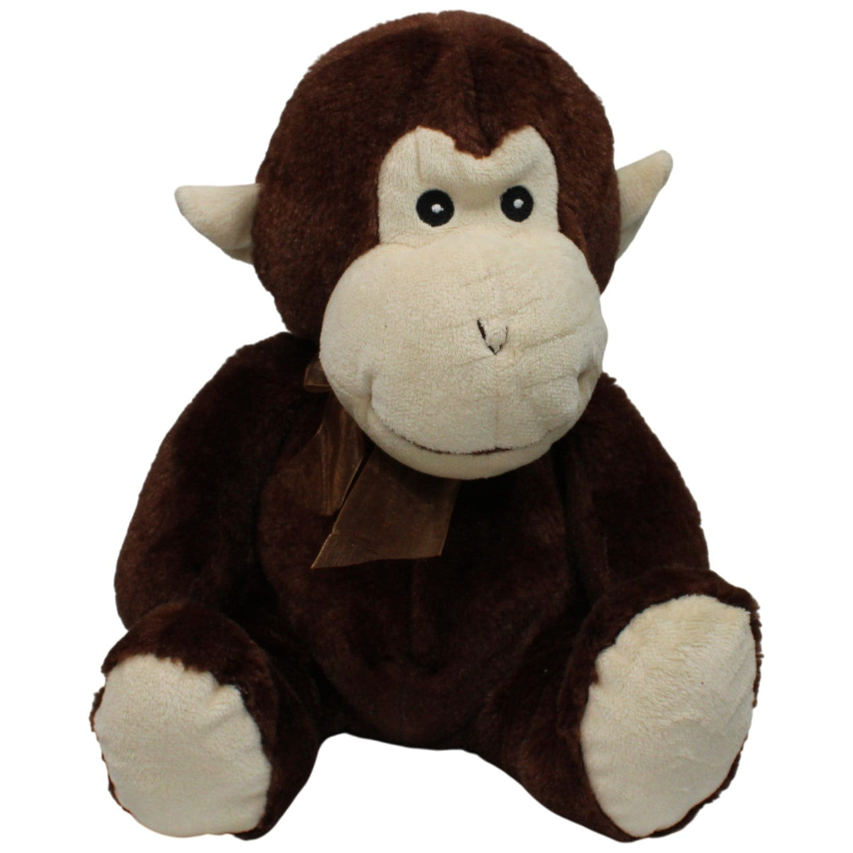 123000018942 Unbekannt Affe mit Schleife, sitzend Kuscheltier Kumpel Leo 30cm Affe Beige