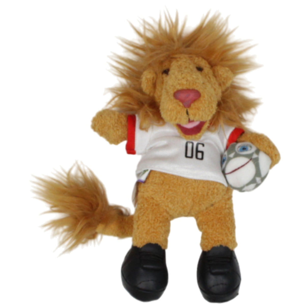 123000018948 NICI FIFA WM 2006 Maskottchen, Löwe Goleo mit Ball Kuscheltier Kumpel Leo 17cm Braun ebay - stofftiere