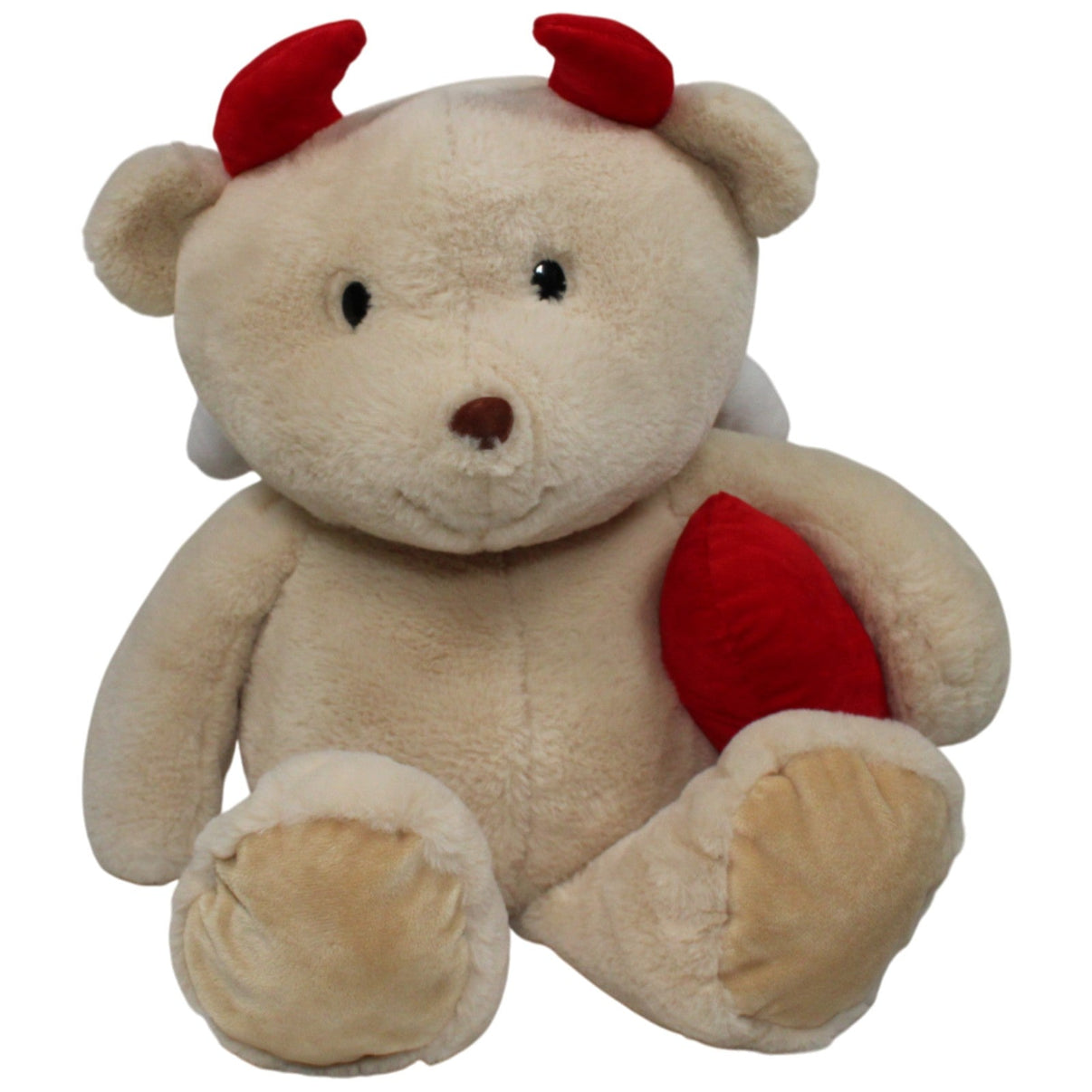 123000019182 TEDI Steinbeck, XXL Teufelchen Bär mit Flügeln und Herz Kuscheltier Kumpel Leo 65cm Beige ebay - 20 - stofftiere