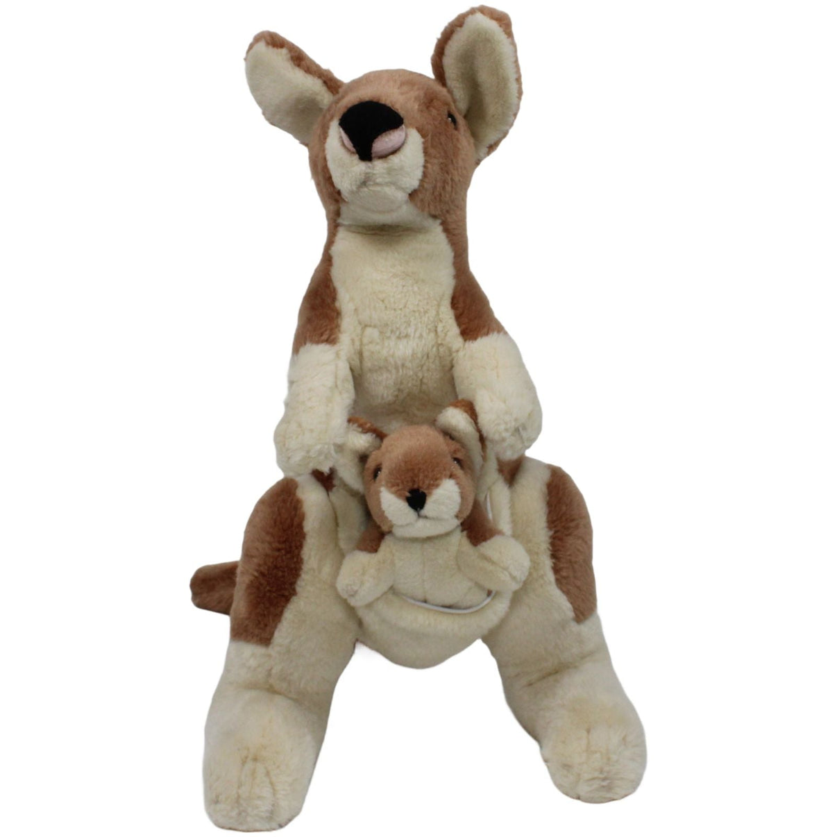 123000019221 Uni - Toys XL Känguru mit Baby Kuscheltier Kumpel Leo 50cm Beige Braun