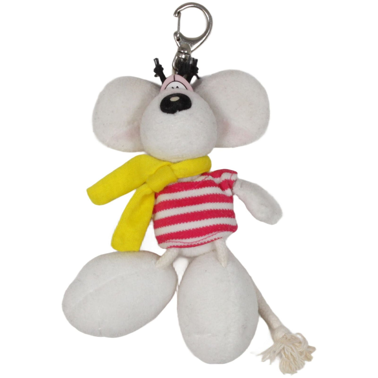 123000019245 Unbekannt Diddl - Maus in gestreiften Shirt mit Schal Schlüsselanhänger Kumpel Leo 15cm _Vintage_ ebay - taschen - rucksaecke