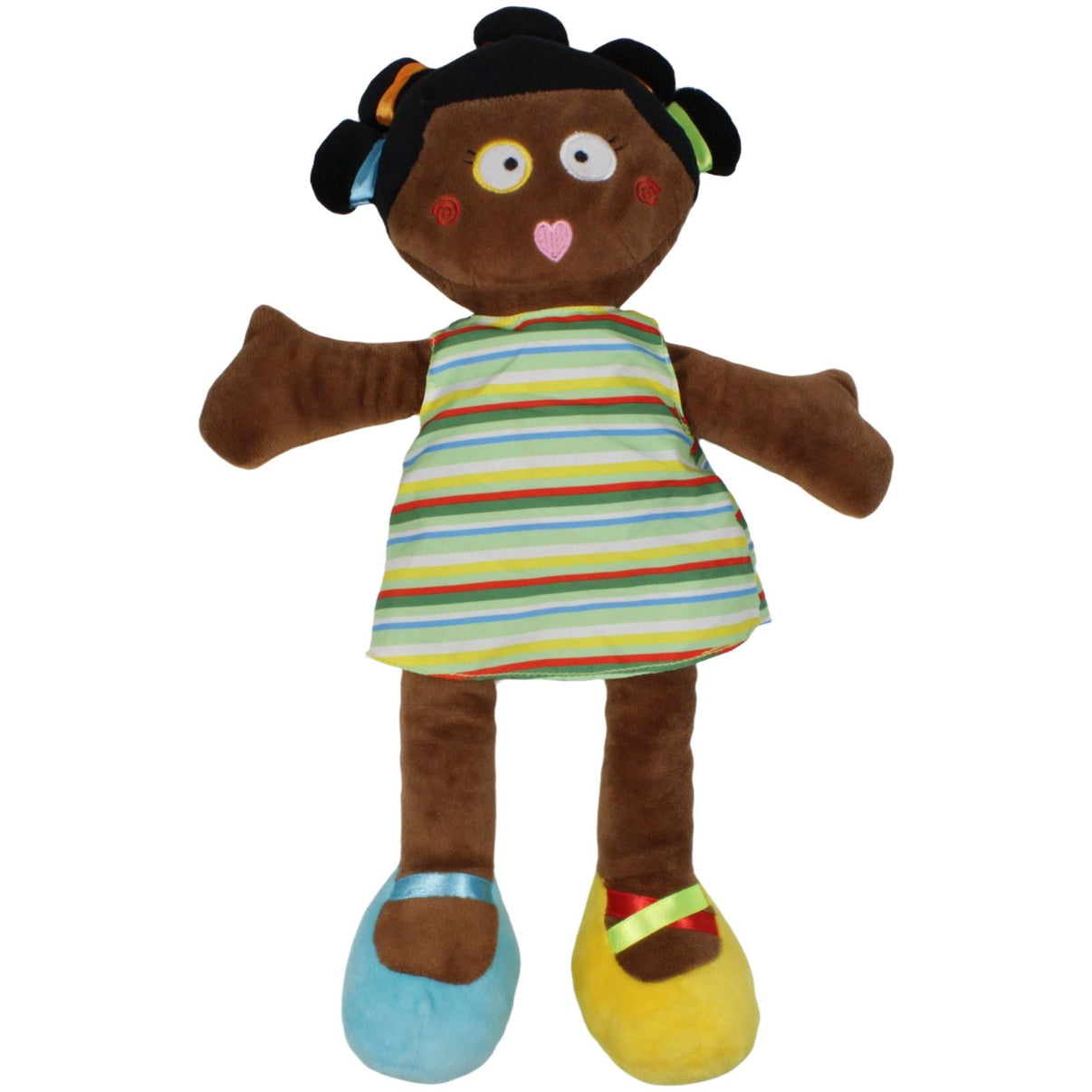 123000019257 XXXLutz My Baby, Schwarzes Mädchen mit gestreiftem Kleid Stoffpuppe Kumpel Leo 45cm Braun ebay - 20 - stofftiere