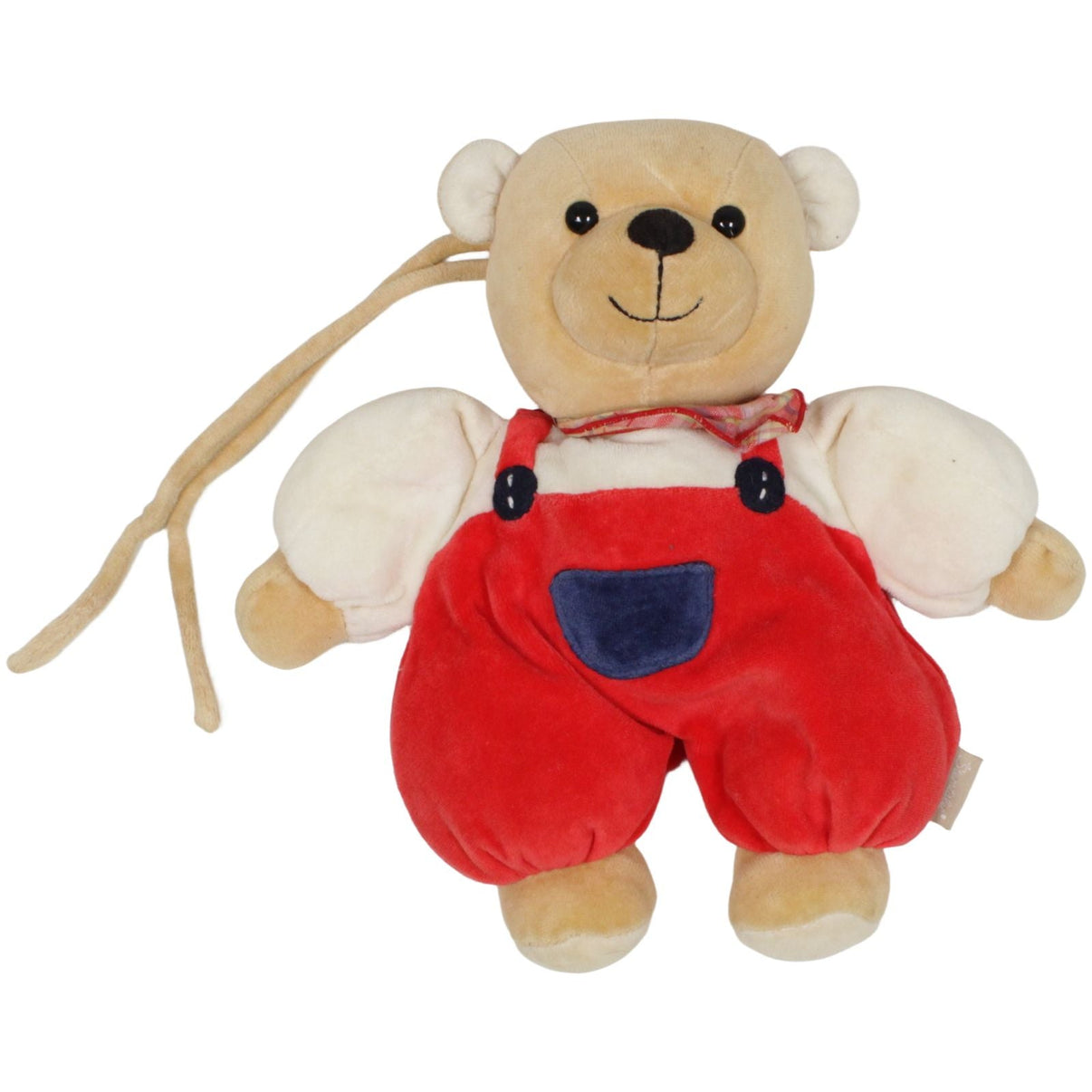 123000019346 Sterntaler Bär mit roter Latzhose & Halstuch Spieluhr Kumpel Leo 25cm _Vintage_ Beige