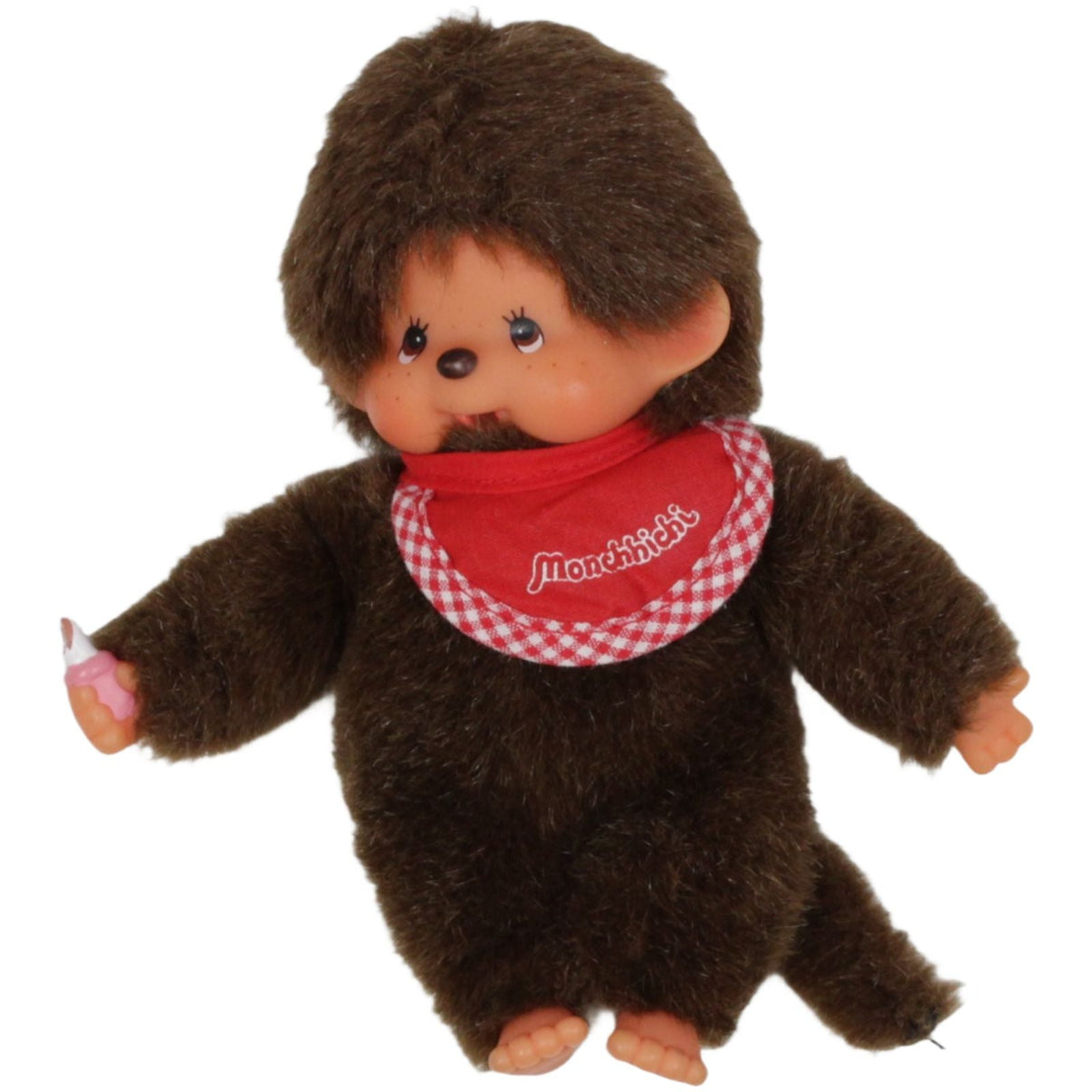 123000019399 GEGU SISO, Monchhichi Baby mit rotem Latz Kuscheltier Kumpel Leo 15cm 1999 _Vintage_