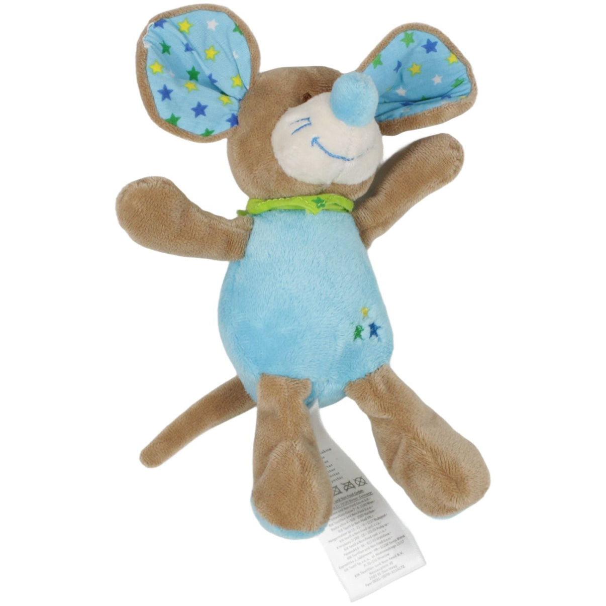 123000019407 Ergee (KiK) Maus mit Sternen, blau Kuscheltier Kumpel Leo 21cm Beige Blau