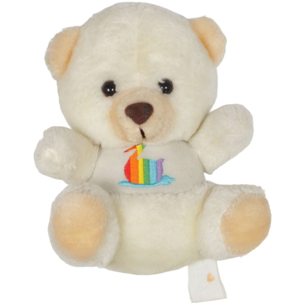 123000019424 Baby Club Süßer Teddy mit gesticktem Regenbogen - Schwan Kuscheltier Kumpel Leo 19cm _Vintage_ Baby Club