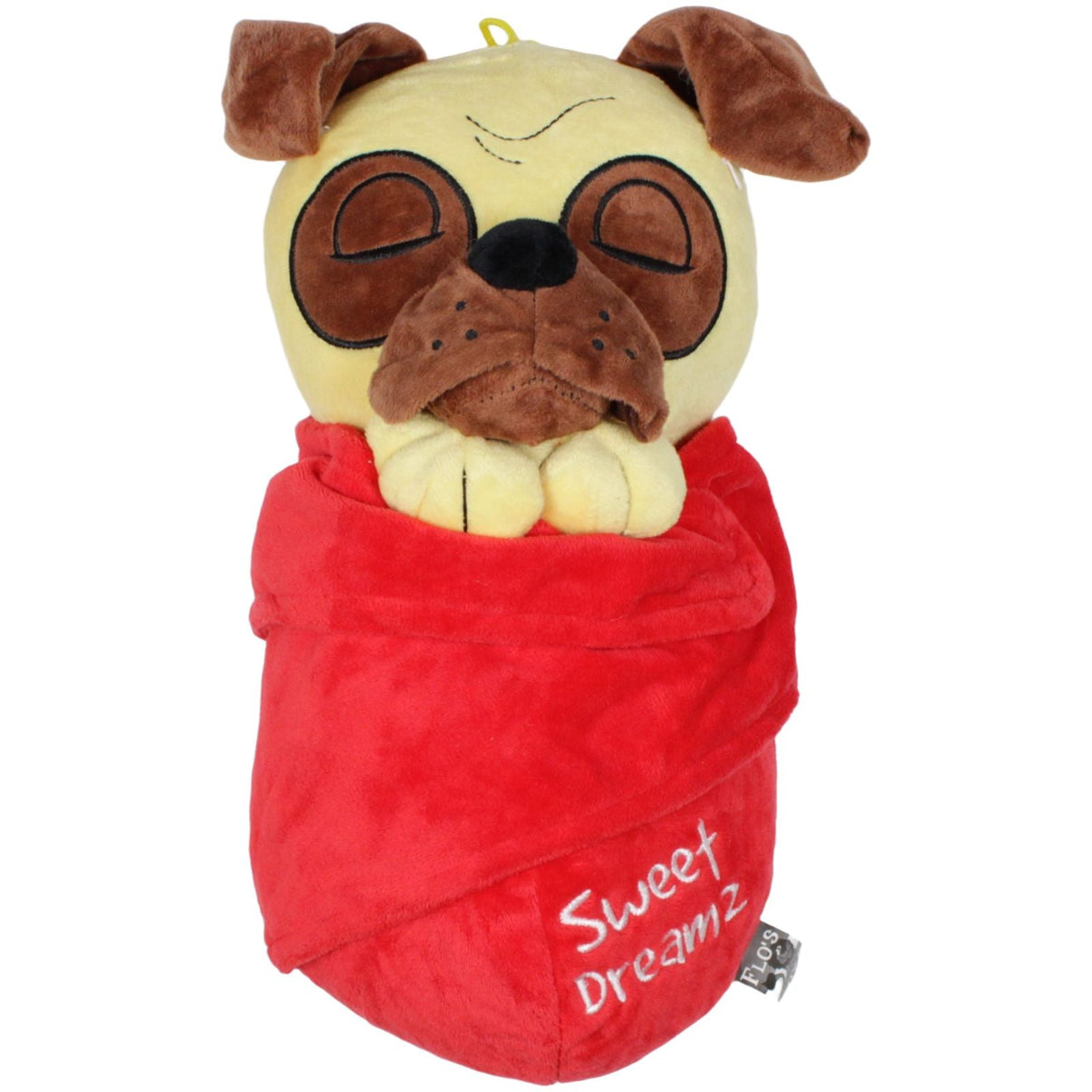 123000019432 FLOTI Flos Toys, schlafender Hund in Decke "Sweet Dreamz" Kuscheltier Kumpel Leo 30cm Beige Braun