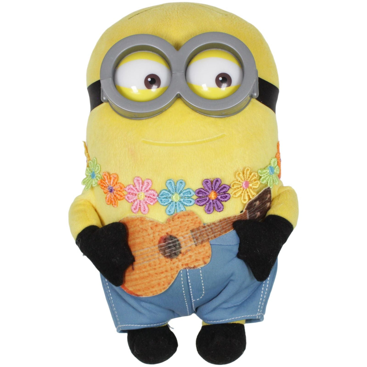 123000019445 Unbekannt Minion mit Blumenkette und Gitarre Plüschfigur Kumpel Leo 29cm Charakter ebay - stofftiere