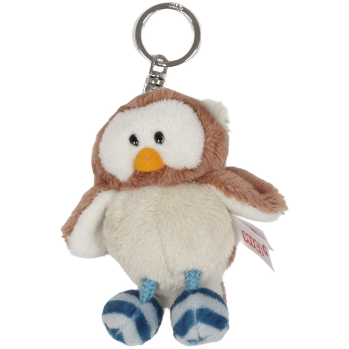 123000019455 NICI Eule Oscar mit drehbarem Kopf Schlüsselanhänger Kumpel Leo 10cm Beige Blau