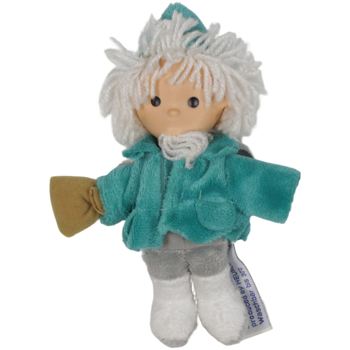 123000019477 Heunec Unser Sandmännchen mit türkiser Kleidung & Säckchen Plüschfigur Kumpel Leo 17cm 2018 _Vintage_