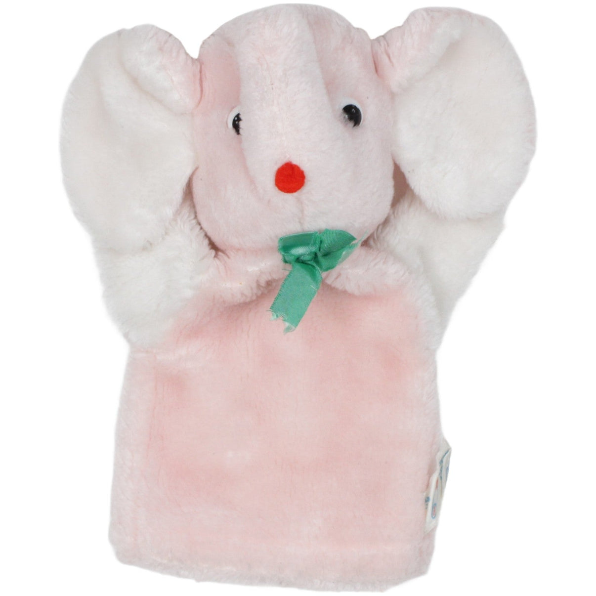 123000019522 Baby Club Rosa Elefant mit grüner Schleife Handpuppe Kumpel Leo 25cm _Vintage_ C und A