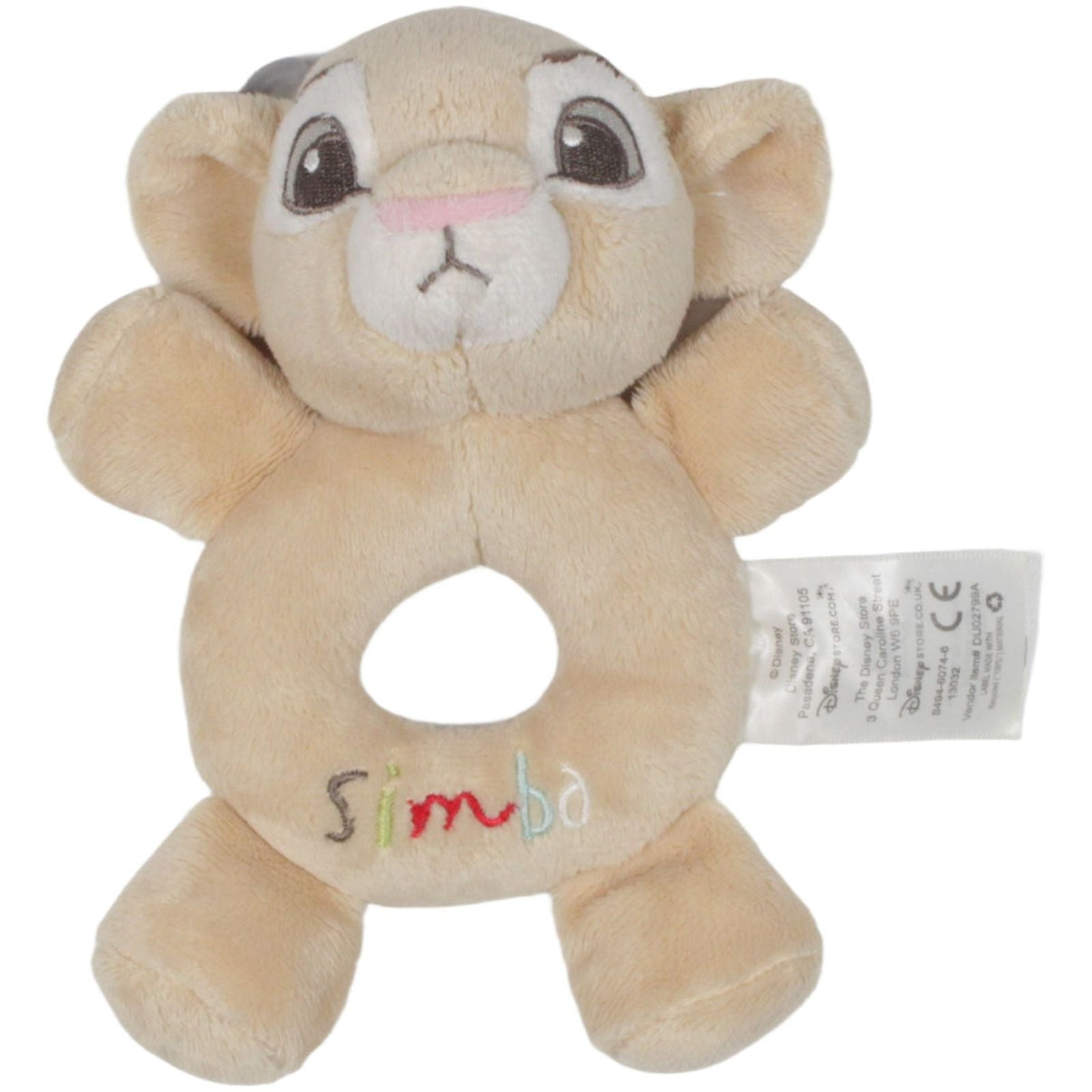 123000019554 Disney Disney Store, Baby Simba aus König der Löwen Greifling mit Rassel Kumpel Leo 17cm Beige Charakter