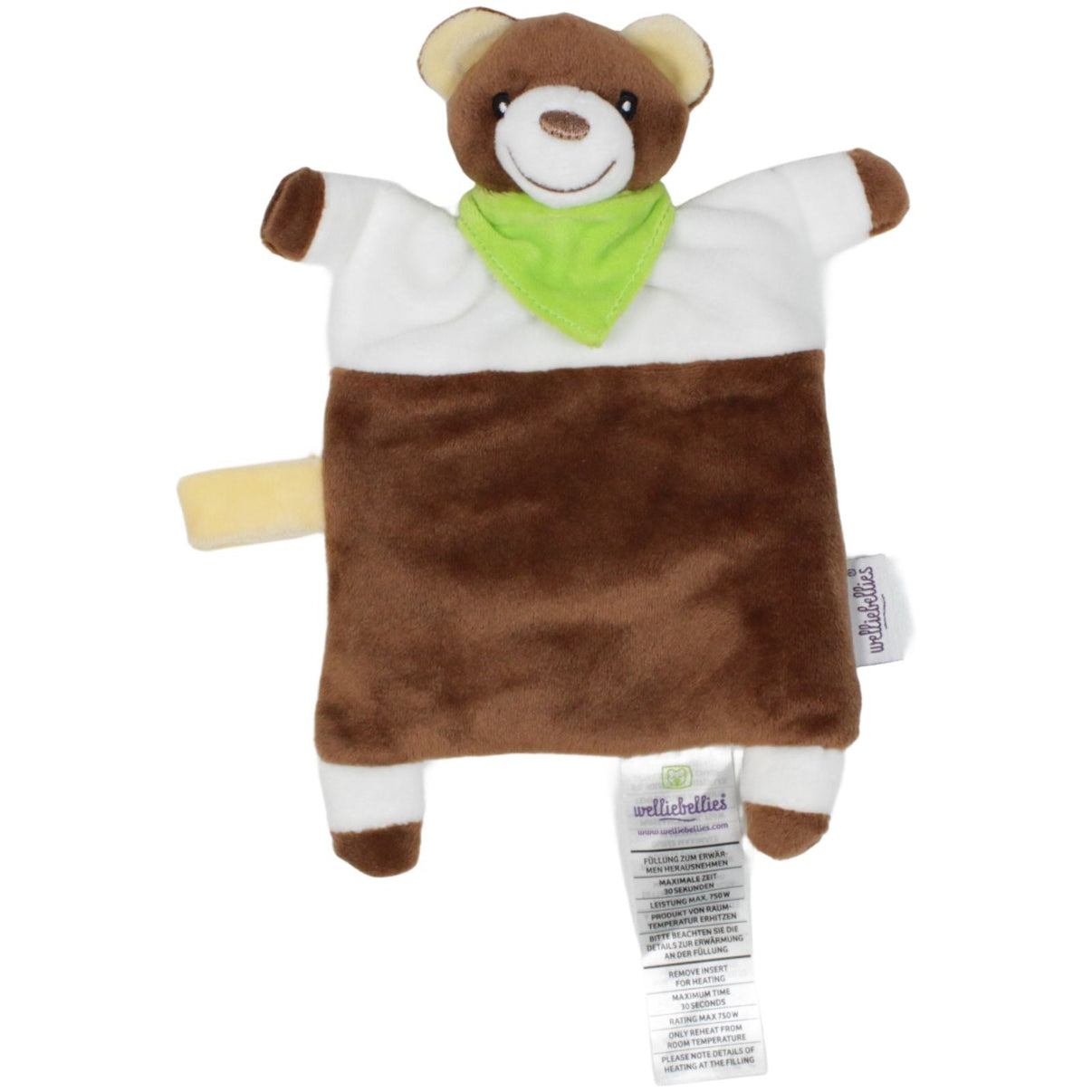 123000019605 Welliebellies Schmusetuch - Bär, weiß - braun Wärmekissen mit Bezug Kumpel Leo 18cm 24cm Braun