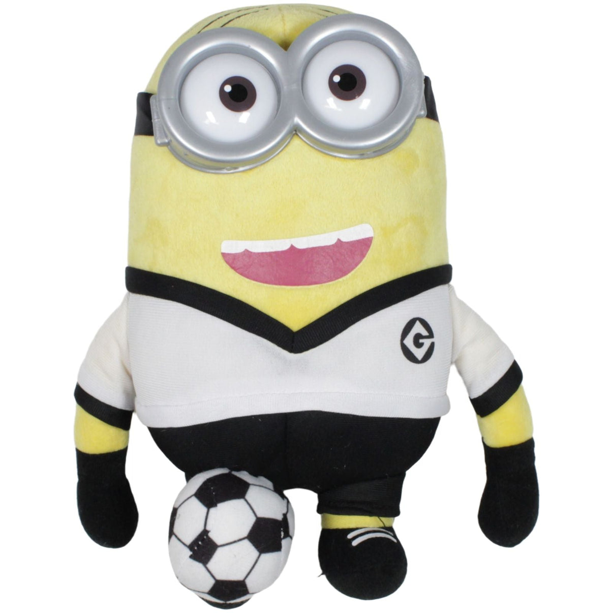 123000019615 Whitehouse Leisure Minion mit zwei Plastikaugen als Fußballspieler, weiß Plüschfigur Kumpel Leo 28cm Charakter ebay - stofftiere