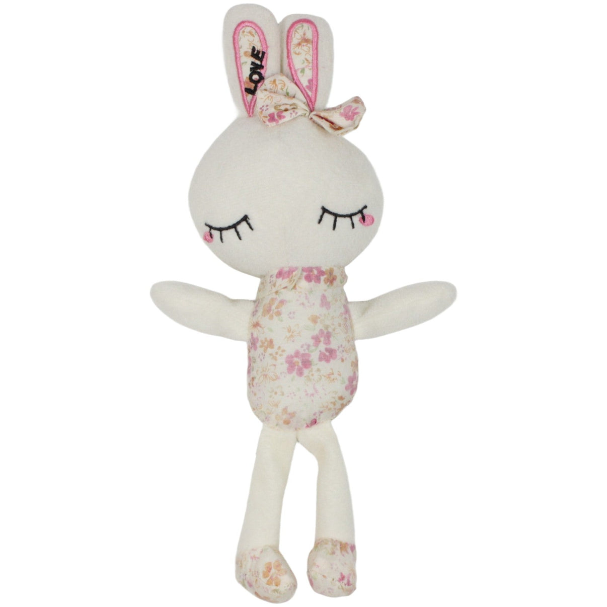 123000019644 Unbekannt Schlafender Schlenker Hase mit Blumenmuster Kuscheltier Kumpel Leo 28cm 37cm ebay - stofftiere